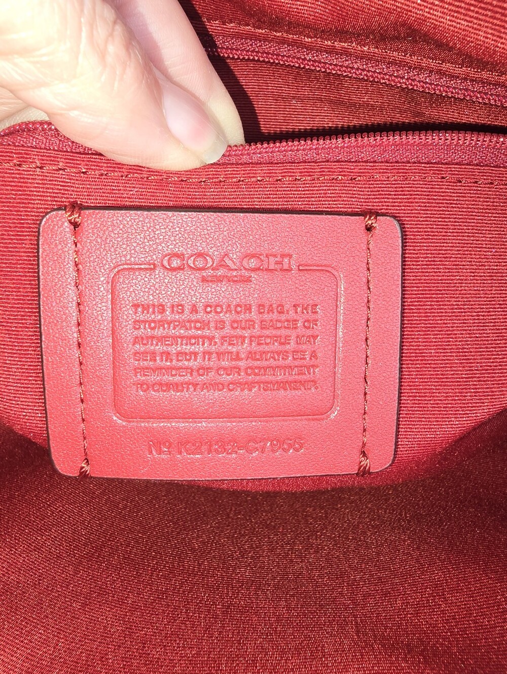 Coach Red Pebbled Leather Satchel Purse With Pink Tag And Heart Charm - Picture 10 of 12